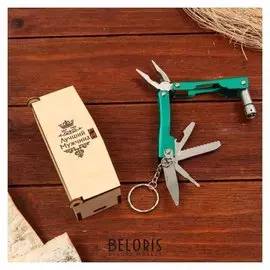 Мультитул с фонариком лучший мужчина в под. упак., зеленый