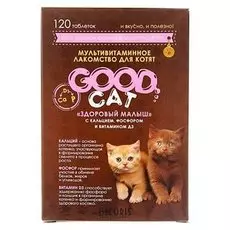 Мультивитаминное лакомство GOOD CAT для котят, здоровый малыш, 120 таб