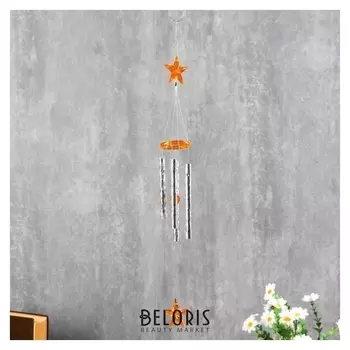 Музыка ветра, 4 трубочки 2 фигурки "Звезда"