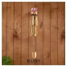 Музыка ветра бамбук "Разноцветная совушка" 7х7х30 см