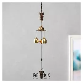 Музыка ветра металл "Филин" 3 колокольчика 37,5 см