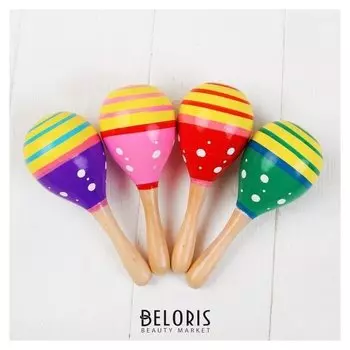 Музыкальная игрушка «Маракас», с белым горошком, цвета микс