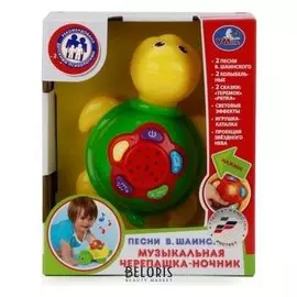 Музыкальная игрушка-ночник Черепашка, световые и звуковые эффекты