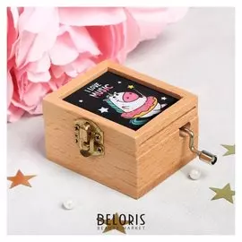 Музыкальная шарманка "Единорожек", 6,5 × 5,5 см