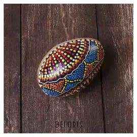 Музыкальный инструмент дерево "Маракас с узорчатой половиной" 8x8x11 см