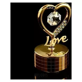 Музыкальный сувенир с кристаллами Swarovski "Элегантное сердце" 9,2х5,1 см