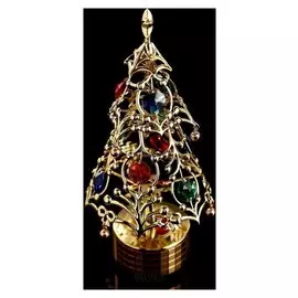 Музыкальный сувенир с кристаллами Swarovski "Новогодняя ель" 17х8 см