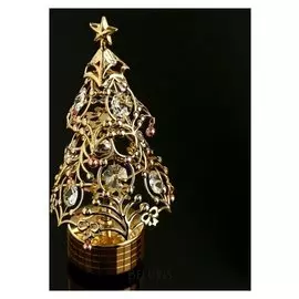 Музыкальный сувенир с кристаллами Swarovski "Новогодняя ёлочка" 17х8 см