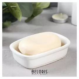 Мыльница керамическая "Дюна", белая