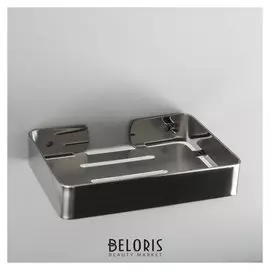 Мыльница настенная металлическая, 13,4×9,5×2,7 см