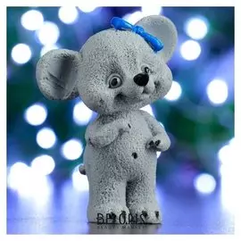 Мыло фигурное "Мышка серая с синим бантиком" 65г