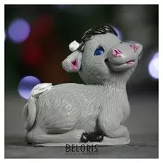 Мыло фигурное "Символ года: бычок лежит" серый 60гр.