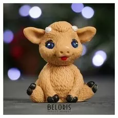 Мыло фигурное "Символ года: весёлый бычок" коричневый 65гр.