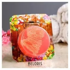 Мыло с мочалкой из люфы "Манго — персик","добропаровъ", 100 гр