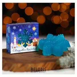 Мыло в форме снежинки «С рождеством Христовым!»