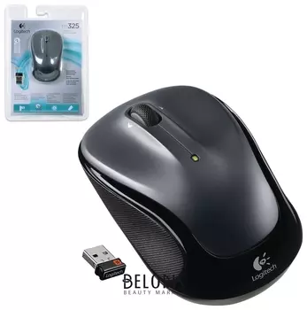 Мышь беспроводная LOGITECH M325, 2 кнопки + 1 колесо-кнопка, оптическая, черная
