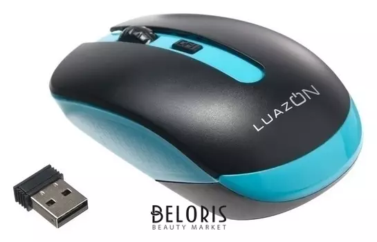 Мышь беспроводная Luazon, USB коннектор, голубая