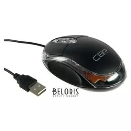 Мышь CBR CM 122, проводная, оптическая 1000 Dpi, 1.3 метра, Usb, чёрная