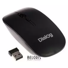Мышь Dialog Mrop-02u Pointer, беспроводная, оптическая, 1600 Dpi, 2xaaa, Usb, чёрная