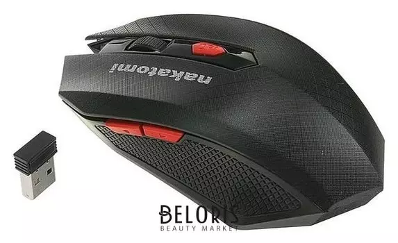 Мышь Nakatomi Mron-08u Navigator, беспроводная, оптическая, 1600 Dpi, 2xaaa, Usb, чёрная