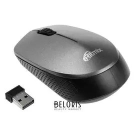 Мышь Ritmix Rmw-502, беспроводная, оптическая, 1200 Dpi, 2xaaa(Не в компл), Usb, серая