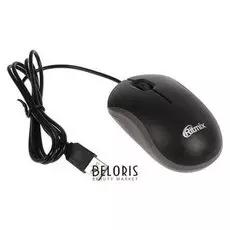 Мышь Ritmix Rom-111, проводная, оптическая, 800 Dpi, Usb, чёрно-серая