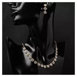 Набор 2 предмета: серьги, колье "Листопад" кружочки, цвет белый в золоте