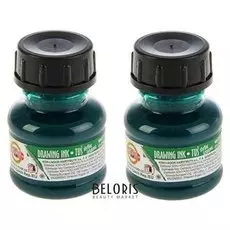 Набор 2шт тушь для письма и рисования 20мл K-i-n 1417, зеленая (1732709)