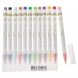 Набор акварельных маркеров, наконечник мягкая кисть, 12 шт., 12 цветов