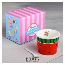 Набор «Арбуз»: пиала для мороженого 150 мл, ложка