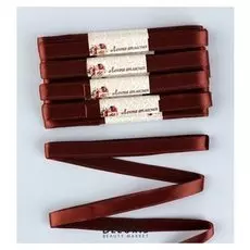 Набор атласных лент, 10 шт, размер 1 ленты: 12 мм × 5,4 ± 0,5 м, цвет коричневый