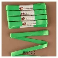 Набор атласных лент, 10 шт, размер 1 ленты: 12 мм × 5,4 ± 0,5 м, цвет ярко-зелёный