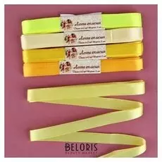 Набор атласных лент, 5 шт, размер 1 ленты: 12 мм × 5,4 ± 0,5 м, цвет жёлтый спектр