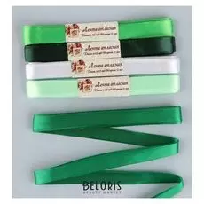 Набор атласных лент, 5 шт, размер 1 ленты: 12 мм × 5,4 ± 0,5 м, цвет зелёный спектр