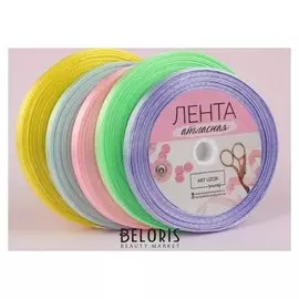 Набор атласных лент «Нежный», 5 шт, размер 1 ленты: 6 мм × 23 ± 1 м