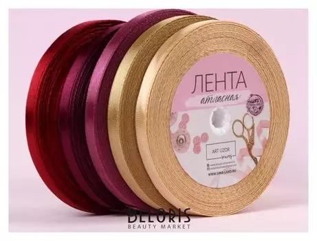 Набор атласных лент «Осенний», 5 шт, размер 1 ленты: 6 мм × 23 ± 1 м