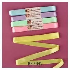 Набор атласных лент «Пастельная радуга», 5 шт, размер 1 ленты: 12 мм × 5,4 ± 0,5 м