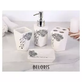 Набор аксессуаров для ванной комнаты, 4 предмета "Роза"