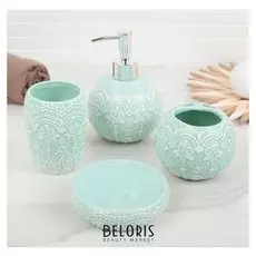 Набор аксессуаров для ванной комнаты, 4 предмета "Розы. узор"