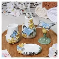 Набор аксессуаров для ванной комнаты, 4 предмета "Бабочки"