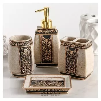 Набор аксессуаров для ванной комнаты, 4 предмета "Индийский слон"