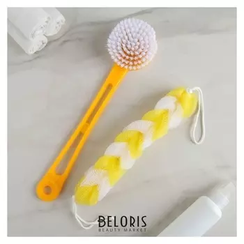 Набор банный, 2 предмета: мочалка, щётка банная