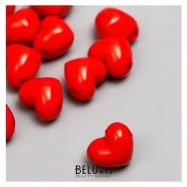 Набор бусин для творчества пластик "Алые сердца" 16 гр 1,5х1,5 см