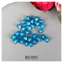 Набор бусин для творчества пластик "Кристалл-многогранник морская синь" 20 гр 1,2х1,4 см