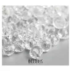 Набор бусин для творчества пластик "Кристалл с гранями прозрачный" 20 гр 0,4х0,6х0,6 см