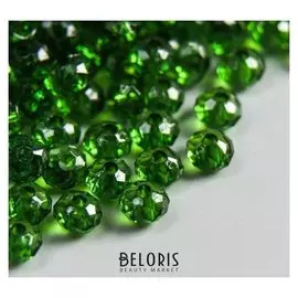 Набор бусин для творчества пластик "Кристалл с гранями тёмно-зелёный" 20 гр 0,4х0,6х0,6 см