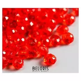 Набор бусин для творчества пластик "Кристалл с гранями красный" 20 гр 0,4х0,6х0,6 см