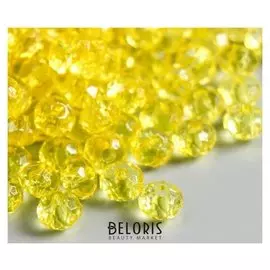 Набор бусин для творчества пластик "Кристалл с гранями жёлтый" 20 гр 0,4х0,6х0,6 см