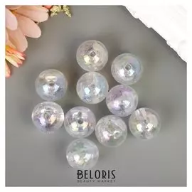 Набор бусин для творчества пластик "Перламутр прозрачный" набор 20 гр 1,6х1,6 см