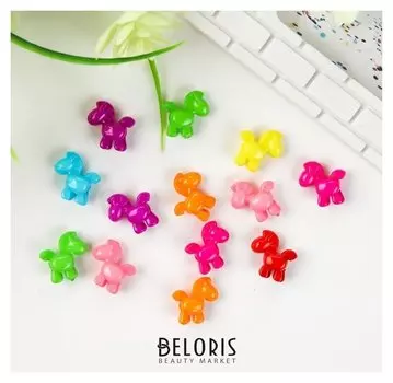 Набор бусин для творчества пластик "Яркие лошадки" набор 60 шт 1,5х1,5х0,6 см